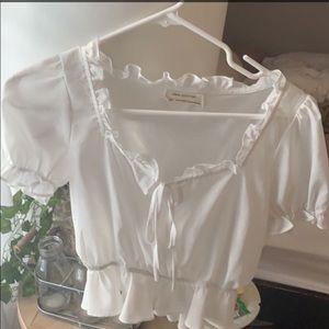 urban outfitters short sleeve white top